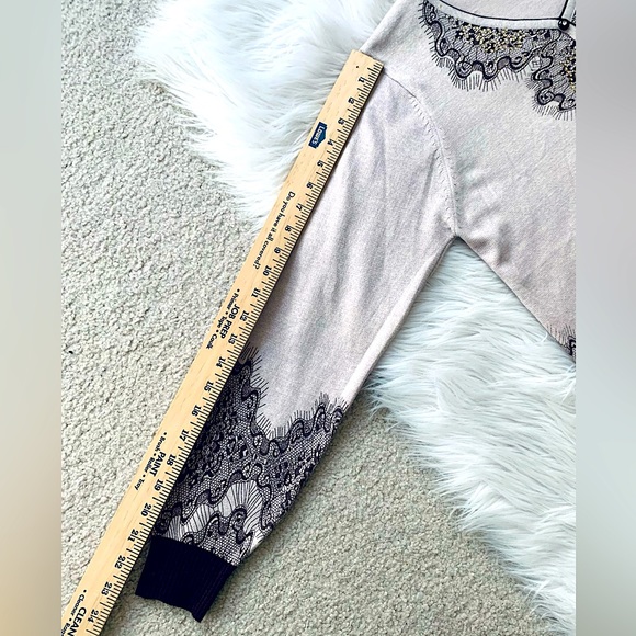 Pullover Faux Cardigan w/ Lace Pattern - NWT - Picture 15 of 15